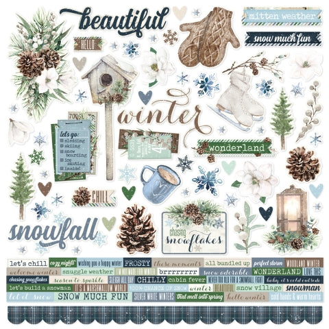 Simple Vintage Fresh Snow Cardstock Stickers
