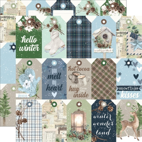 Cardstock - Simple Vintage Fresh Snow Tag Elements