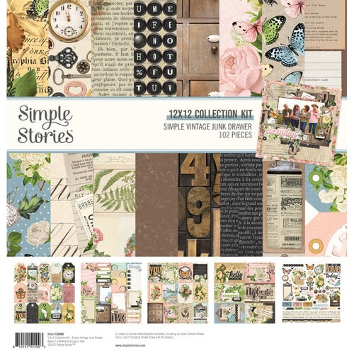 Simple Stories - Simple Vintage Junk Drawer Collection - 12 x 12 Collection Kit