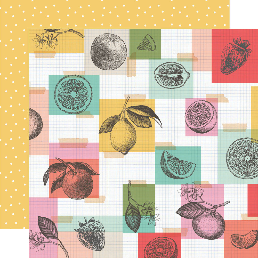 Simple Stories - Pink Lemonade Collection - 12 x 12 Double Sided Paper - Main Squeeze