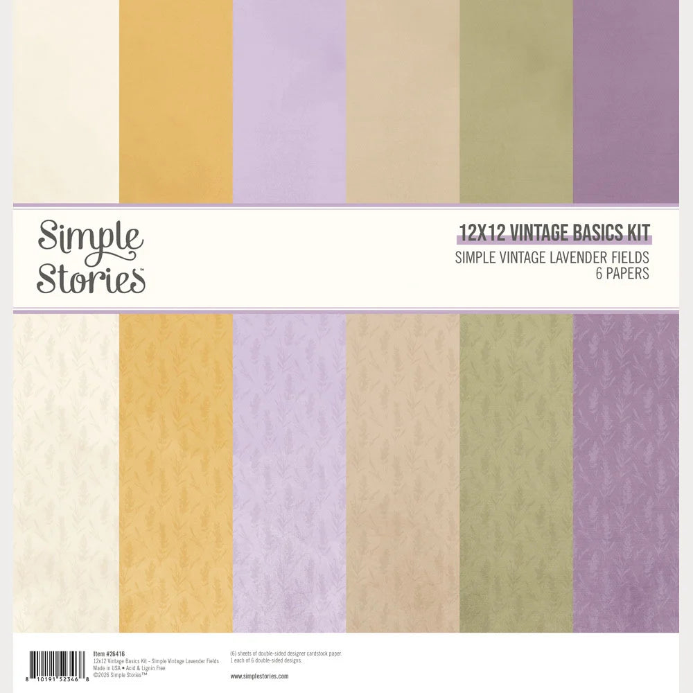 Simple Stories - Simple Vintage Lavender Fields Collection - 12 x 12 Vintage Basics Kit