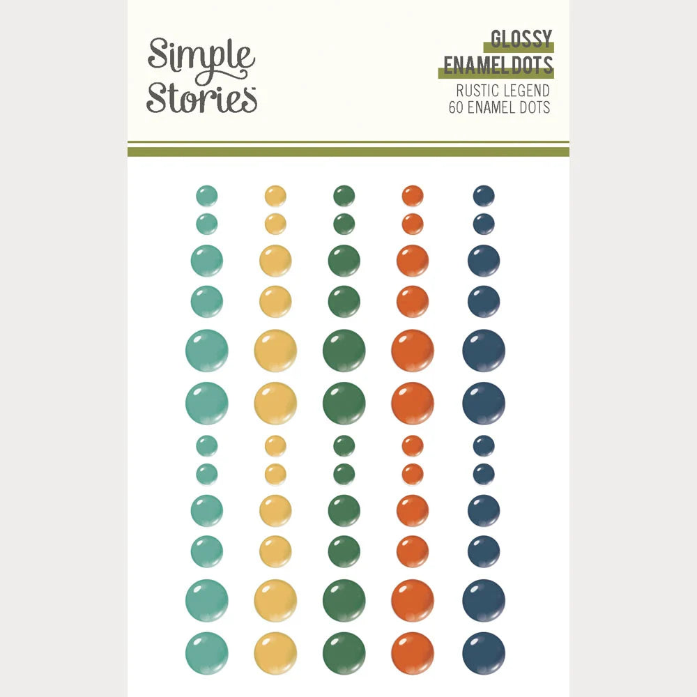 Simple Stories - Rustic Legend Collection - Glossy Enamel Dots