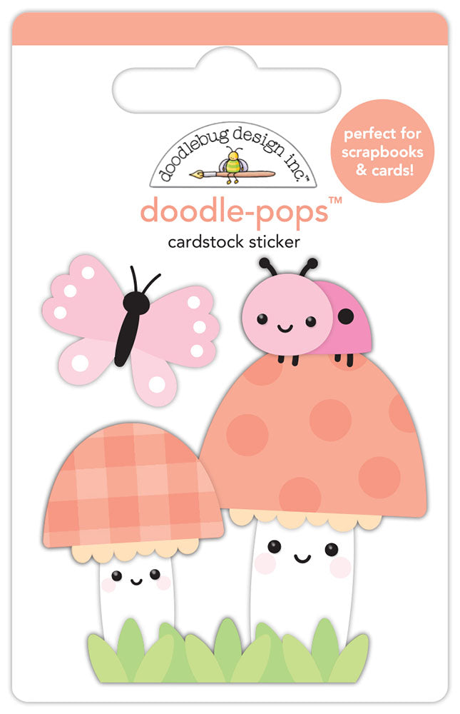 Doodlebug Design - Butterfly Kisses Collection - Doodle-Pops - Dimensional Cardstock Stickers - Fun Guys