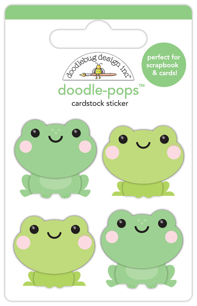 Doodlebug Design - Butterfly Kisses Collection - Doodle-Pops - Dimensional Cardstock Stickers - Hoppy To See You