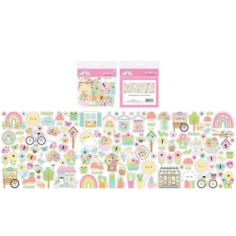 Doodlebug Design - Butterfly Kisses Collection - Ephemera - Odds And Ends