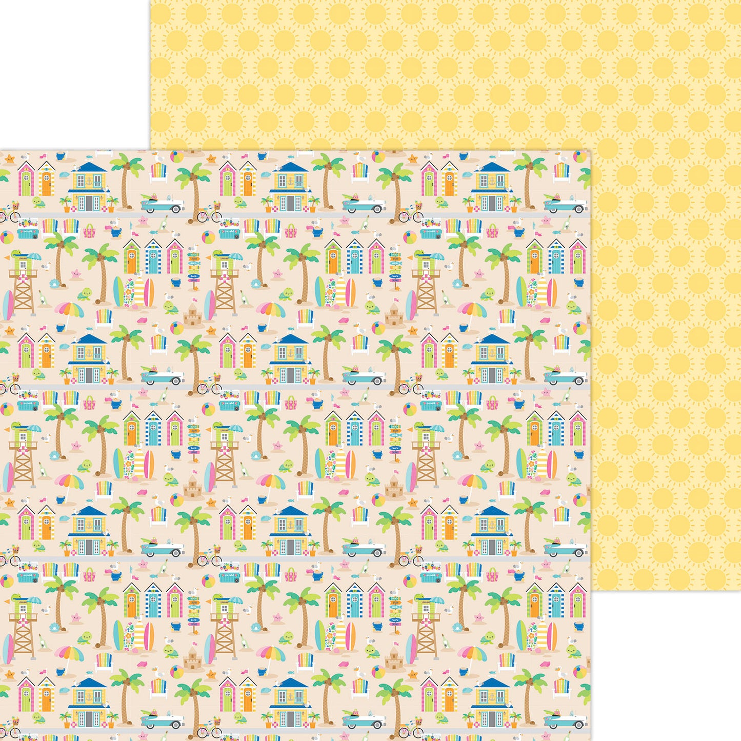 Doodlebug Design - Summer Fun Collection - 12 x 12 Double Sided Paper - Summer Fun