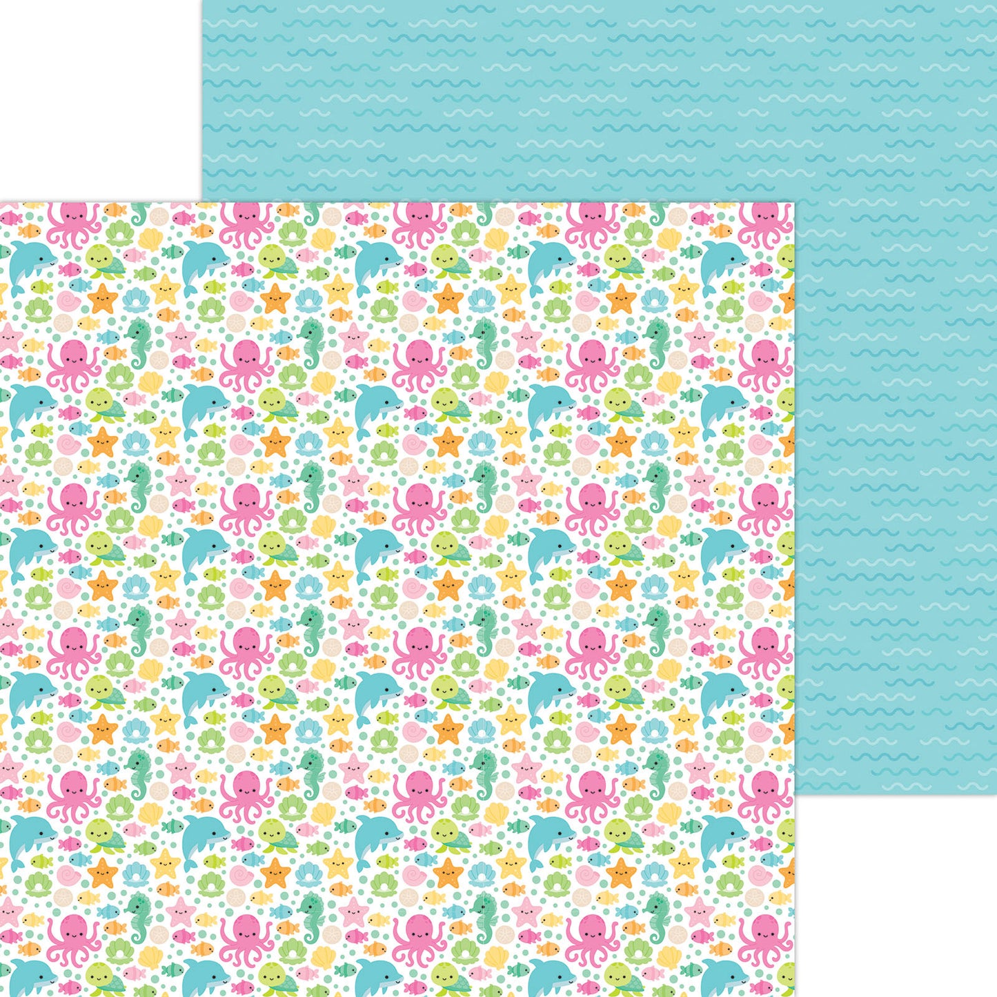 Doodlebug Design - Summer Fun Collection - 12 x 12 Double Sided Paper - Water Babies