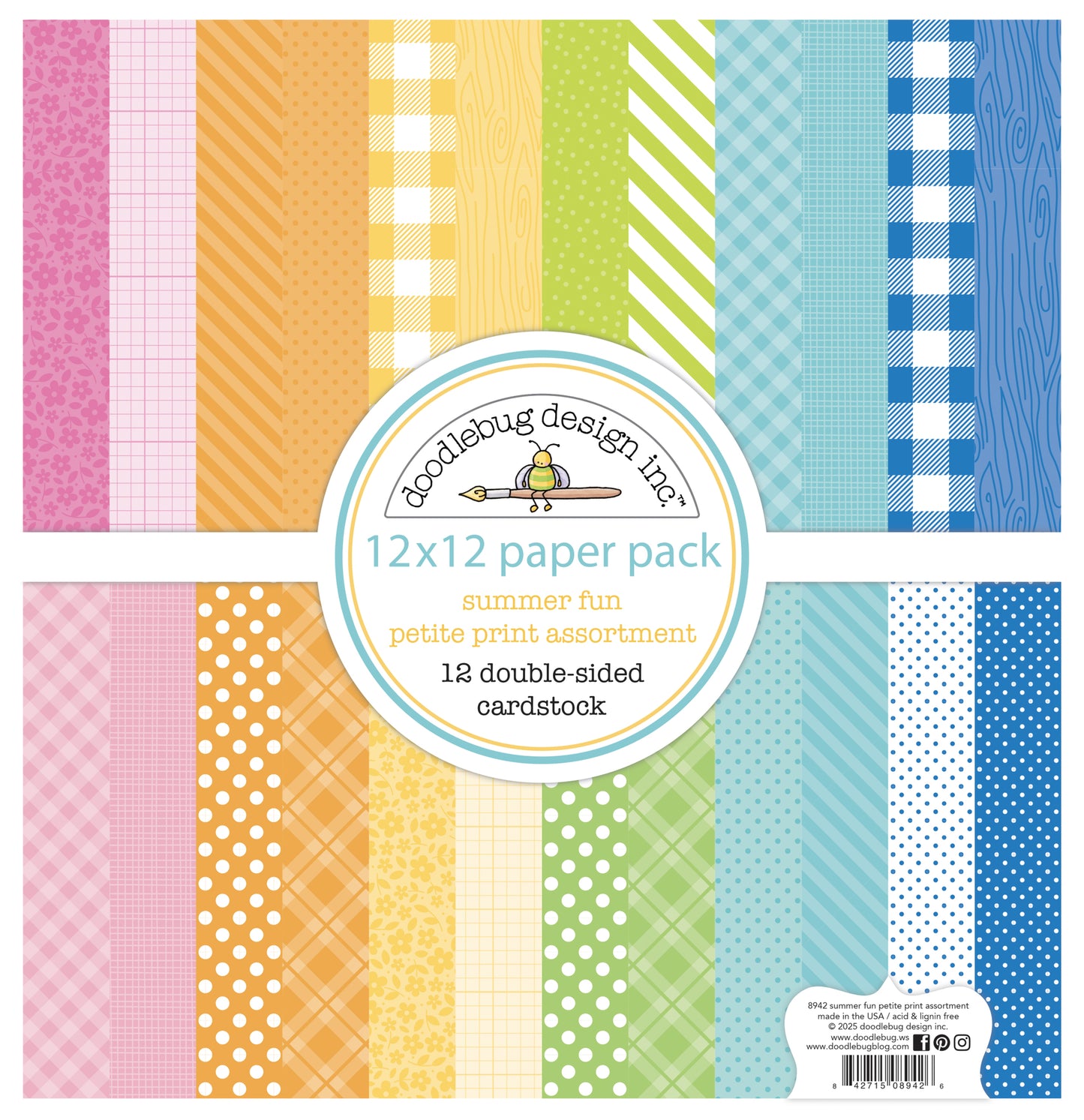 Doodlebug Design - Summer Fun Collection - 12 x 12 Paper Pack - Petite Prints