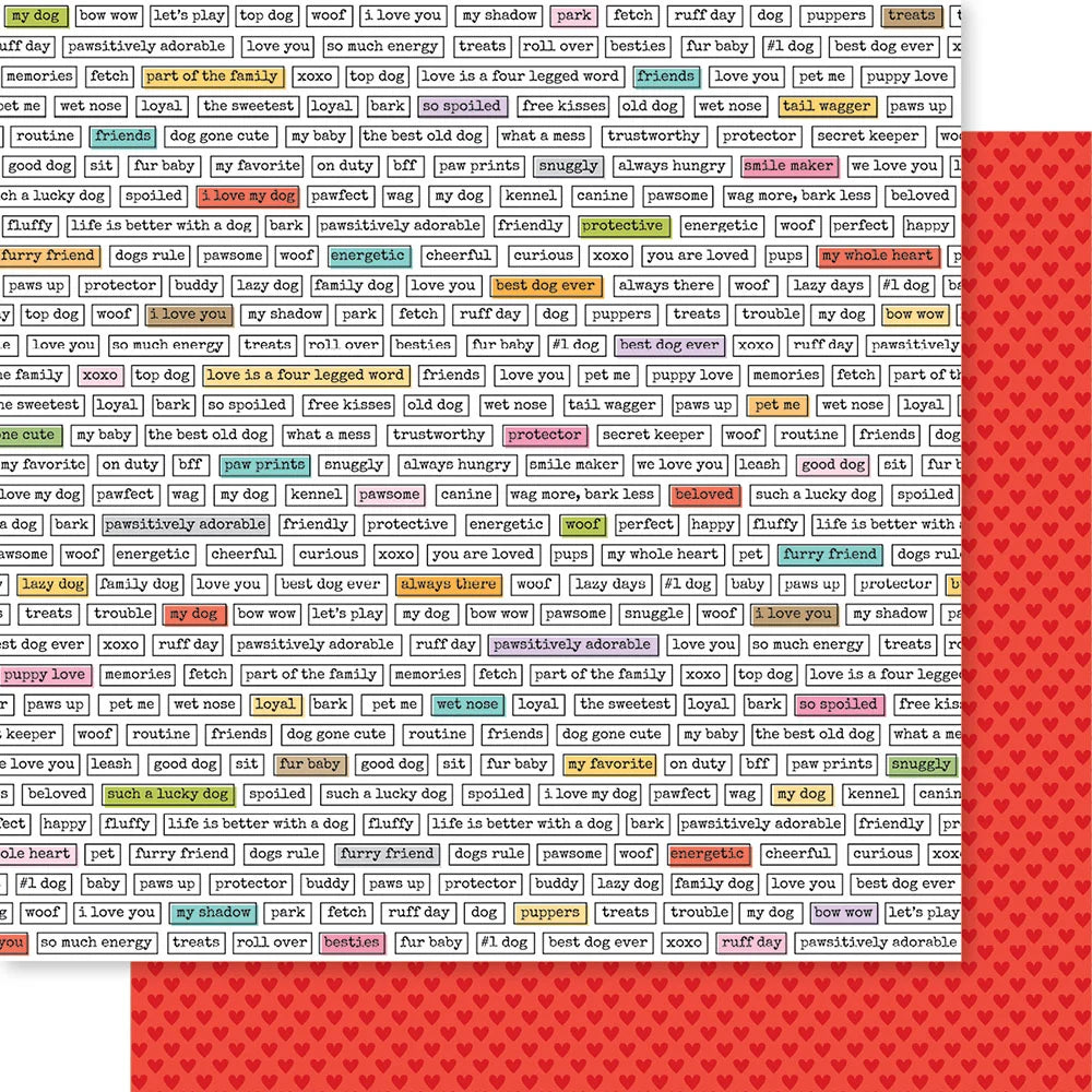 Bella Blvd - Bow Wow Collection - 12 x 12 Double Sided Paper - Top Dog