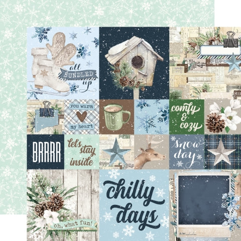 Cardstock - Simple Vintage Fresh Snow 2x2/4x4 Elements
