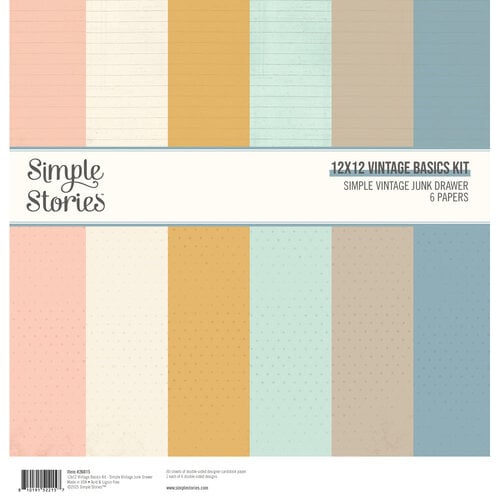 Simple Stories - Simple Vintage Junk Drawer Collection - 12 x 12 Basics Kit