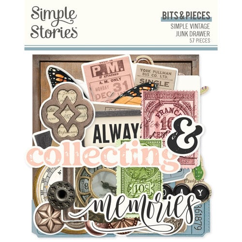 Simple Stories - Simple Vintage Junk Drawer Collection - Ephemera - Bits And Pieces