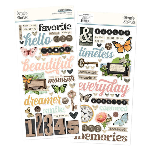 Simple Stories - Simple Vintage Junk Drawer Collection - Foam Stickers
