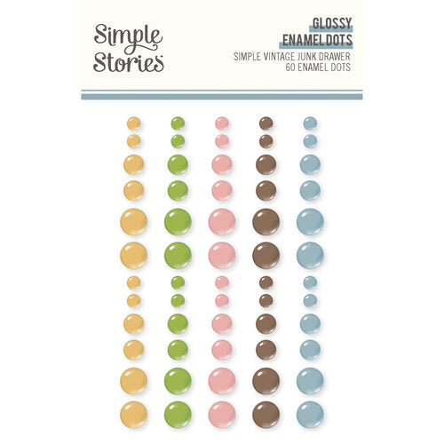 Simple Stories - Simple Vintage Junk Drawer Collection - Glossy Enamel Dots