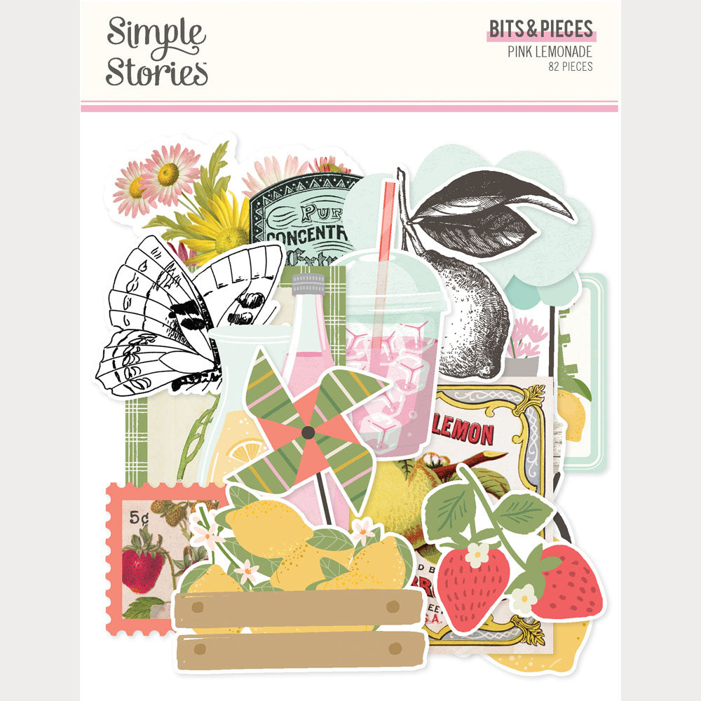 Simple Stories - Pink Lemonade Collection - Ephemera - Bits And Pieces