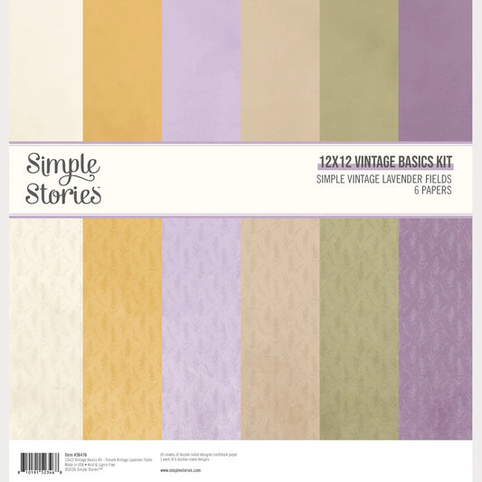 Simple Stories - Simple Vintage Lavender Fields Collection - 12 x 12 Vintage Basics Kit