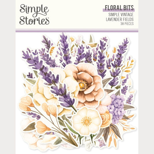 Simple Stories - Simple Vintage Lavender Fields Collection - Ephemera - Floral Bits And Pieces
