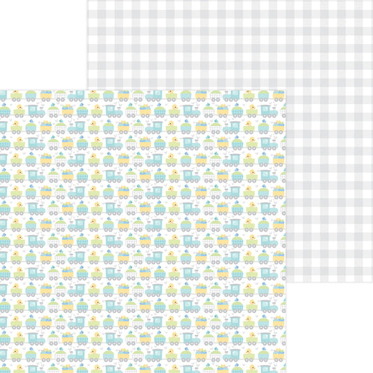 Doodlebug Design - Special Delivery Collection - 12 x 12 Double Sided Paper - Choo Choo