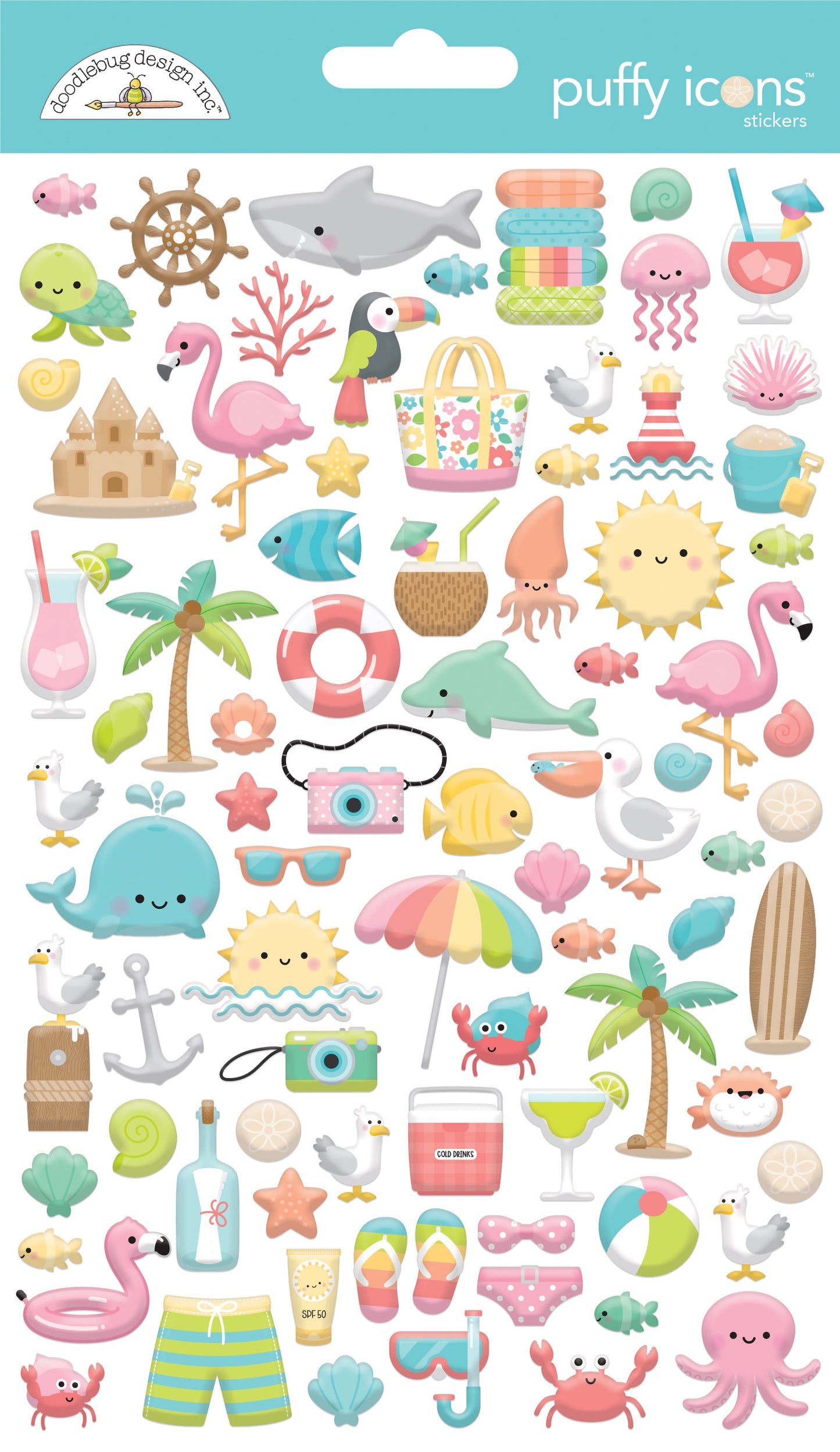 Stickers - Seaside Summer - Puffy Icons
