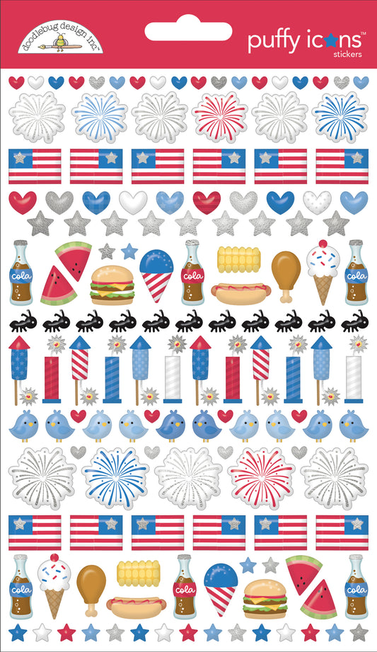 Hometown USA Puffy Icon Stickers