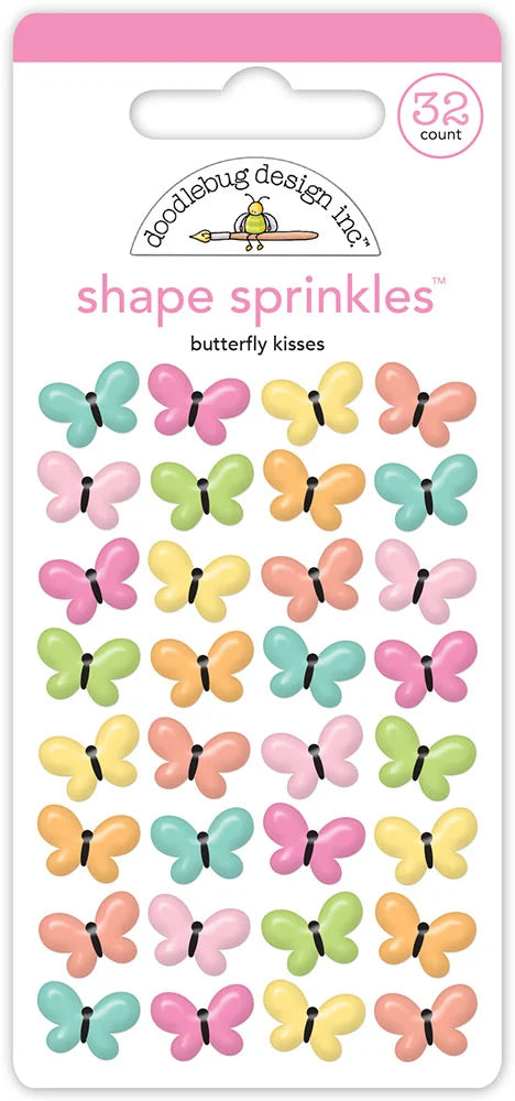 Doodlebug Design - Butterfly Kisses Collection - Shape Sprinkles - Butterfly Kisses