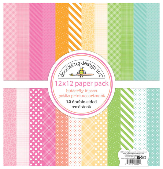 Doodlebug Design - Butterfly Kisses Collection - 12 x 12 Paper Pack - Petite Prints Assortment