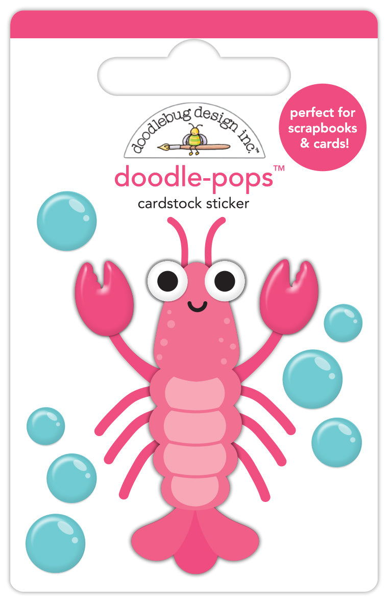 Doodlebug Design - Summer Fun Collection - Doodle-Pops - Dimensional Cardstock Stickers - Louie Lobster