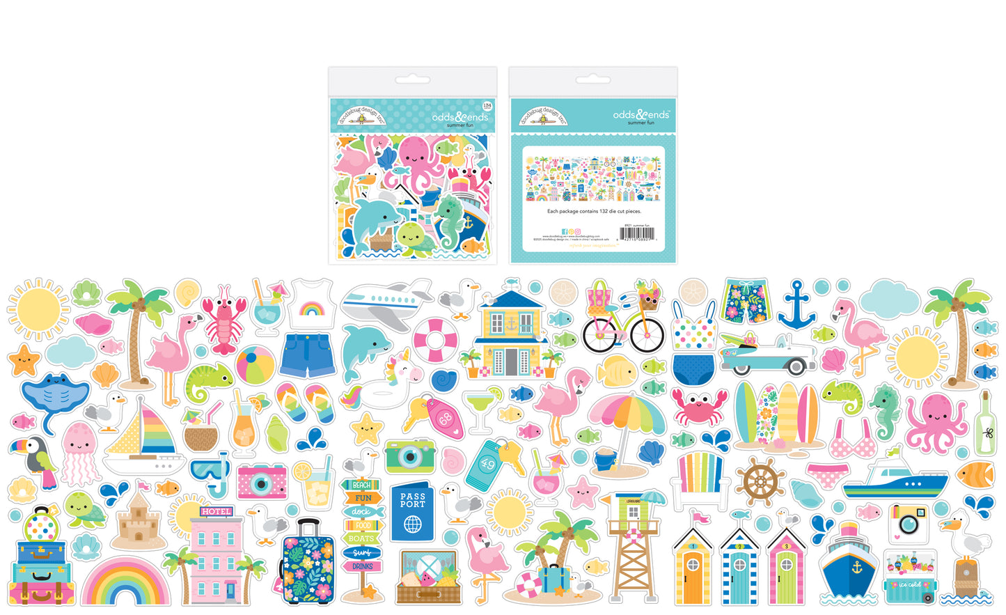 Doodlebug Design - Summer Fun Collection - Ephemera - Odds And Ends