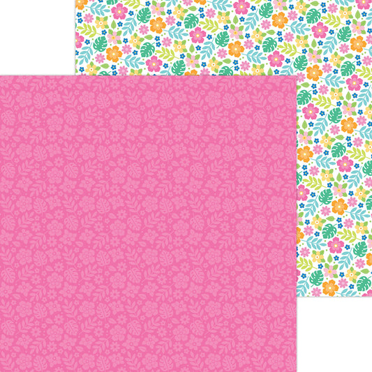 Doodlebug Design - Summer Fun Collection - 12 x 12 Double Sided Paper - Pink Paradise