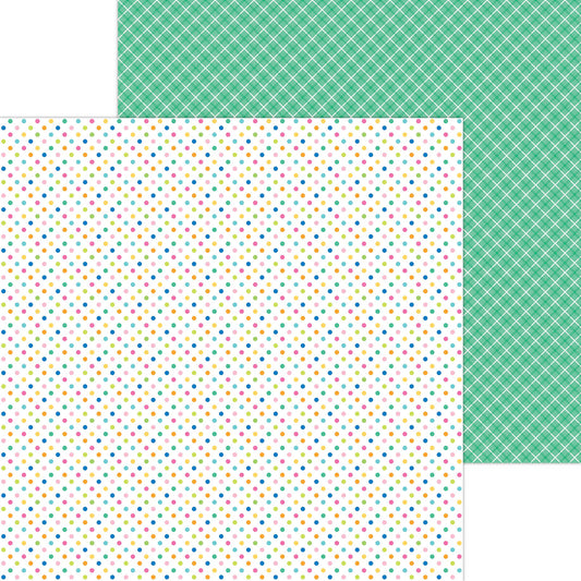 Doodlebug Design - Summer Fun Collection - 12 x 12 Double Sided Paper - Polka Dot Bikini