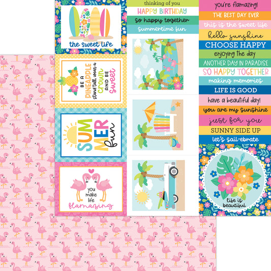 Doodlebug Design - Summer Fun Collection - 12 x 12 Double Sided Paper - Flamazing Flock