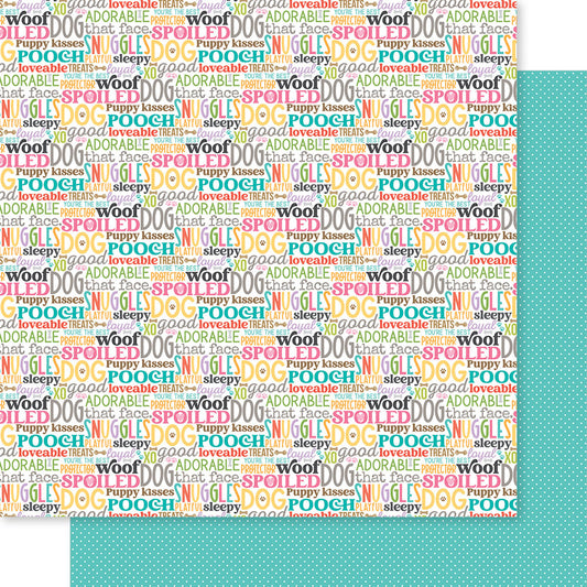 Bella Blvd - Bow Wow Collection - 12 x 12 Double Sided Paper - So Much Energy