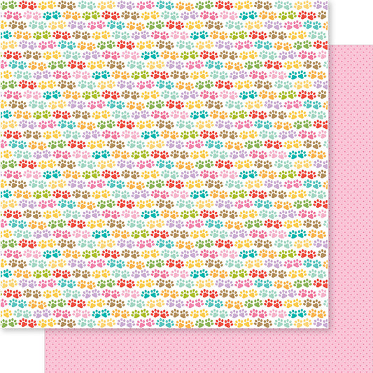 Bella Blvd - Bow Wow Collection - 12 x 12 Double Sided Paper - Pawprints On My Heart