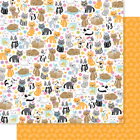 Bella Blvd - Meow Collection - 12 x 12 Double Sided Paper - Cats Live Here